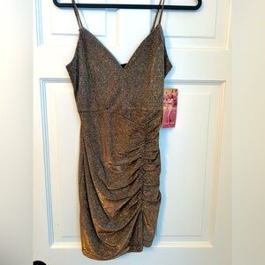 Emerald Sundae gold formal mini dress